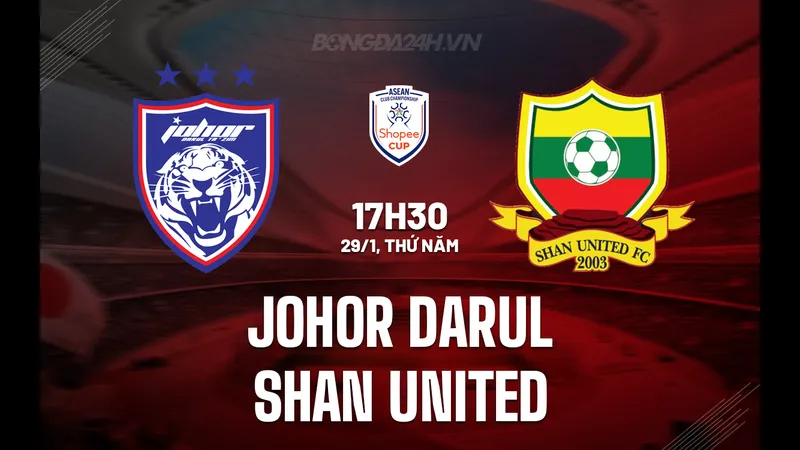 Cầu thủ Johor DT và Shan Utd đấu tranh gay gắt trên sân